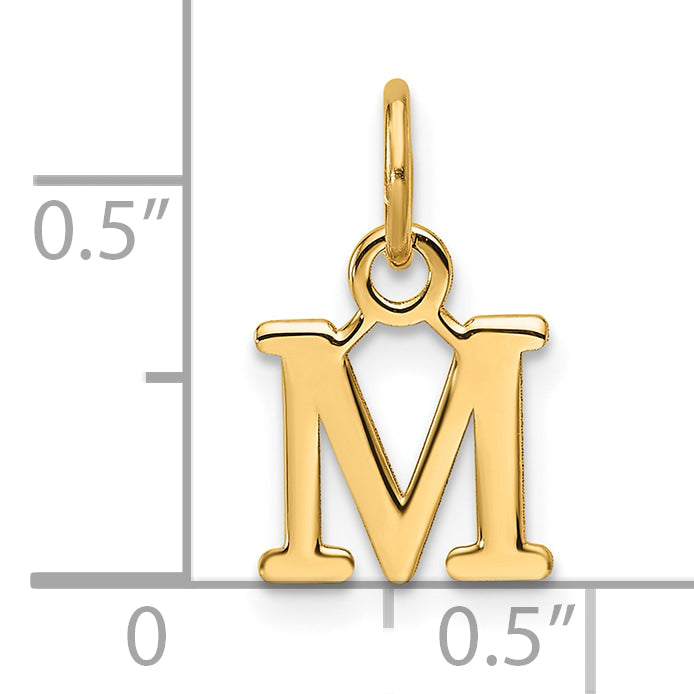 14ky Cutout Letter M Initial Pendant