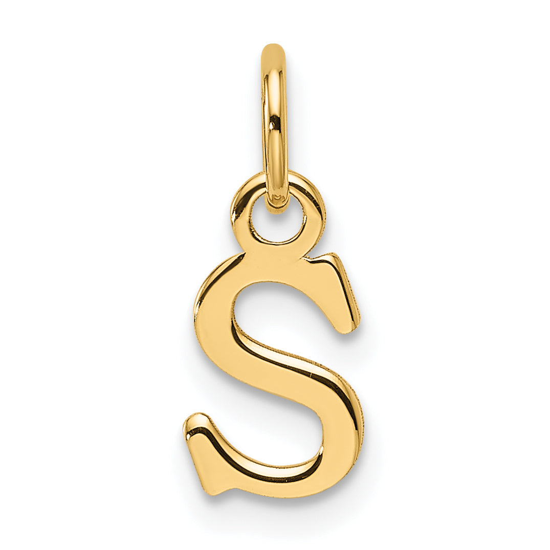 14ky Cutout Letter S Initial Pendant