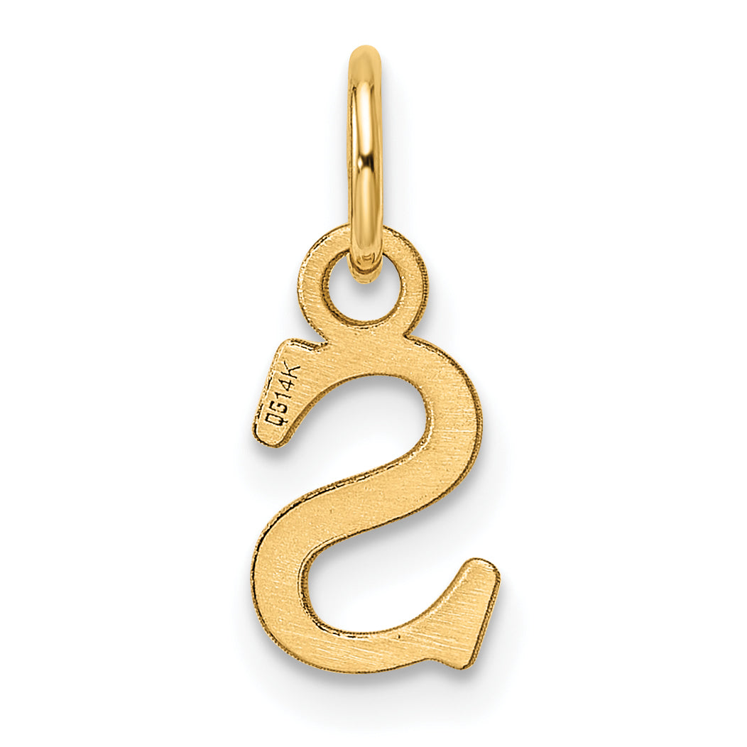 14ky Cutout Letter S Initial Pendant