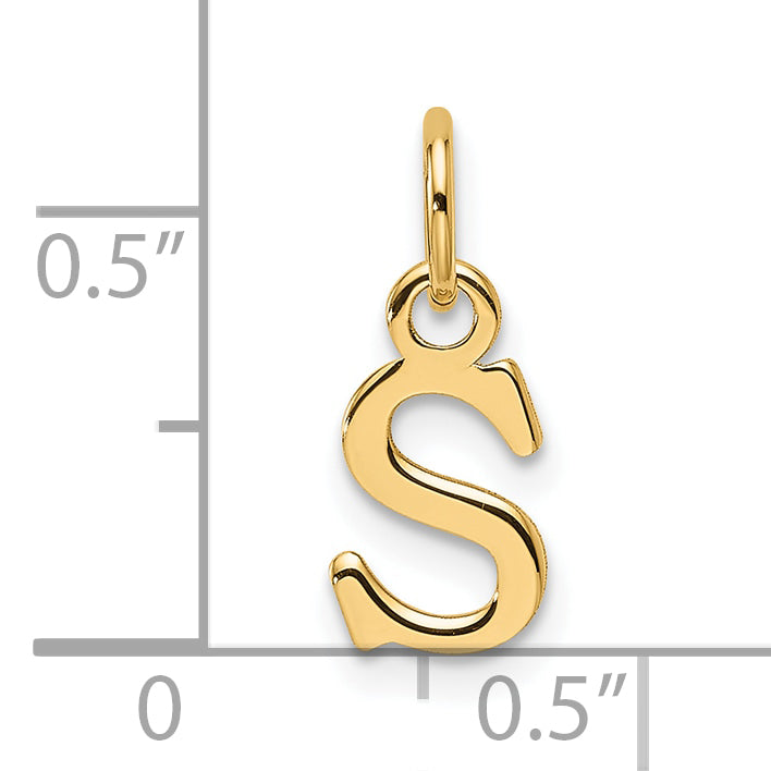 14ky Cutout Letter S Initial Pendant