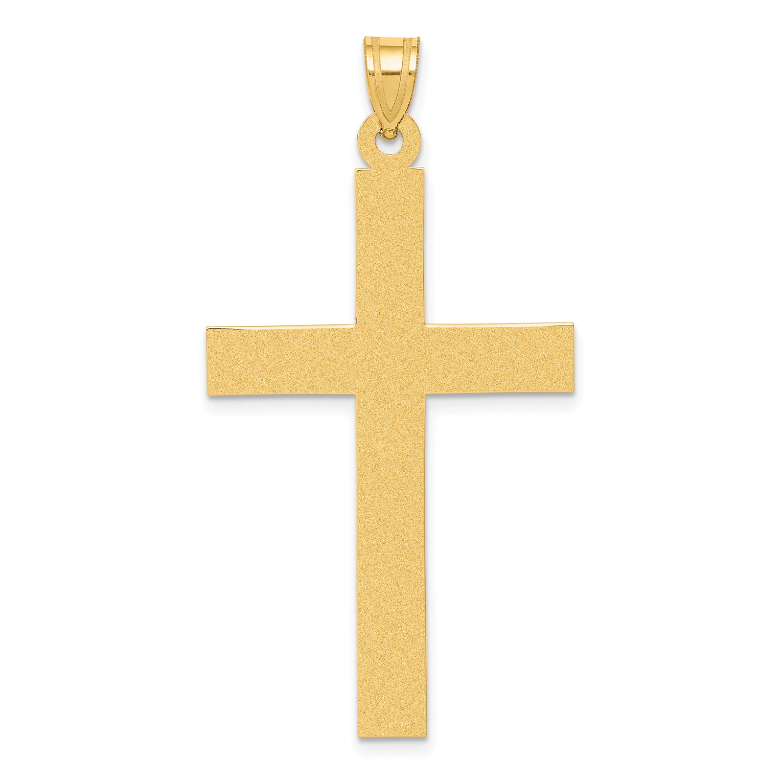 14k Sandblasted Cross Pendant