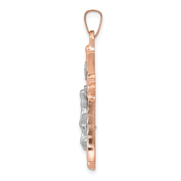 14k Two-tone Hollow Crucifix Pendant