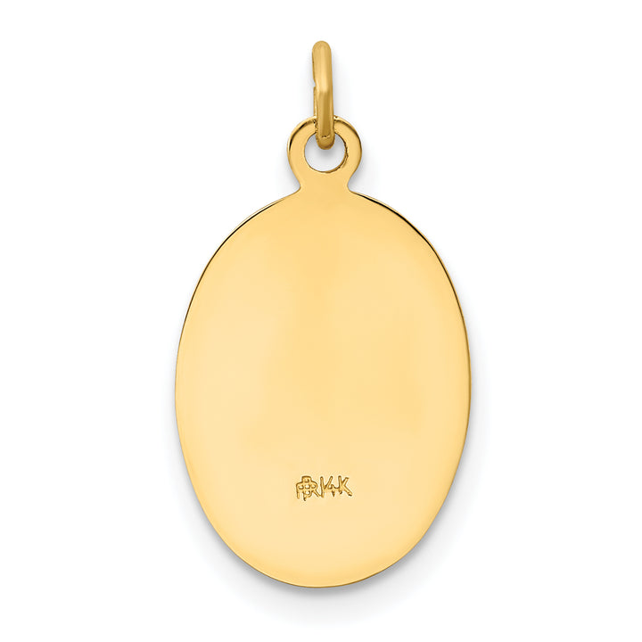 14k Polished and Satin Our Lady of Guadalupe Medal Pendant
