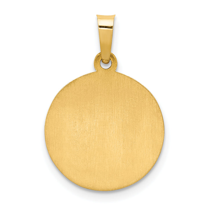 14k Polished and Satin Our Guardian Angel Medal Hollow Pendant