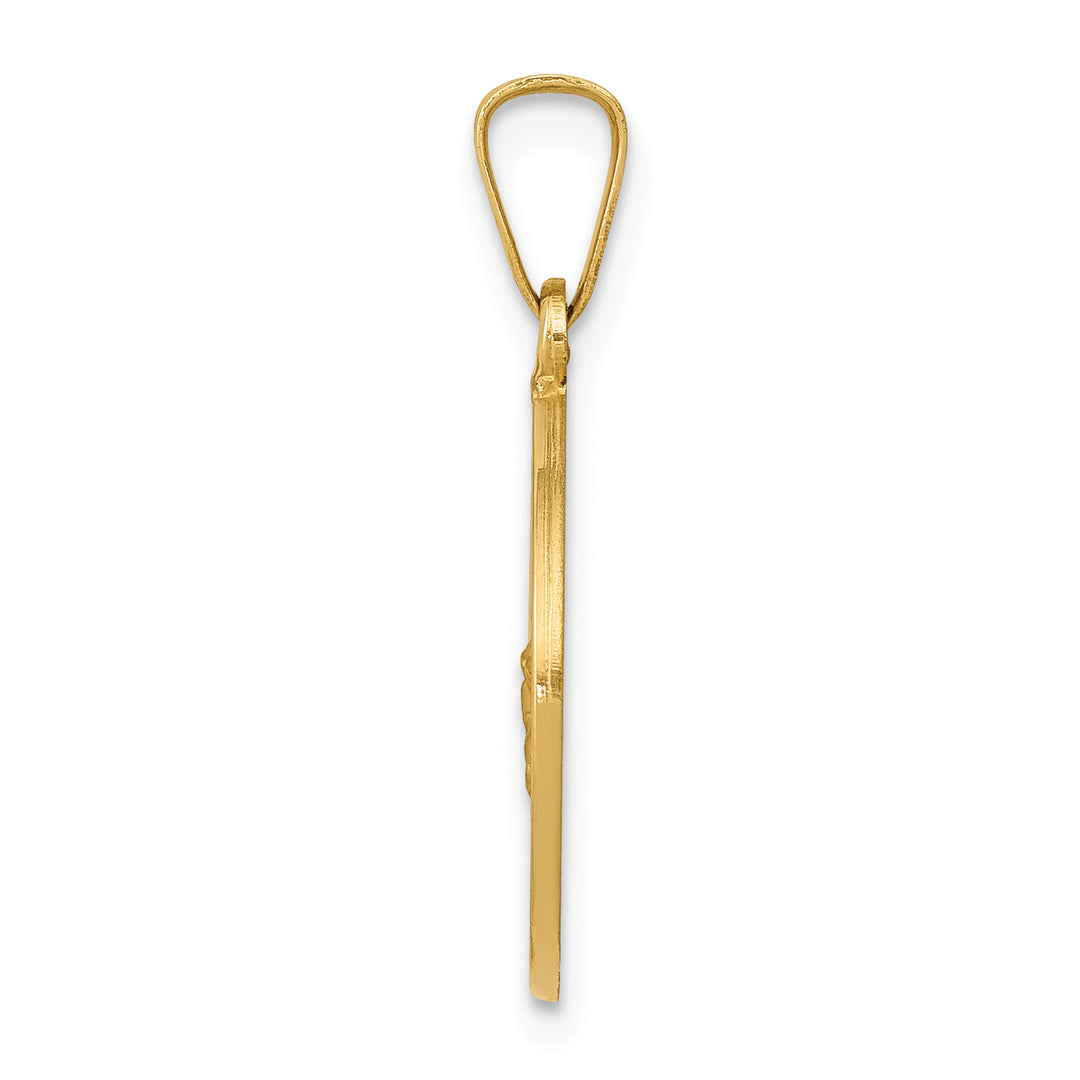 14k Polished and Satin St George Medal Hollow Pendant