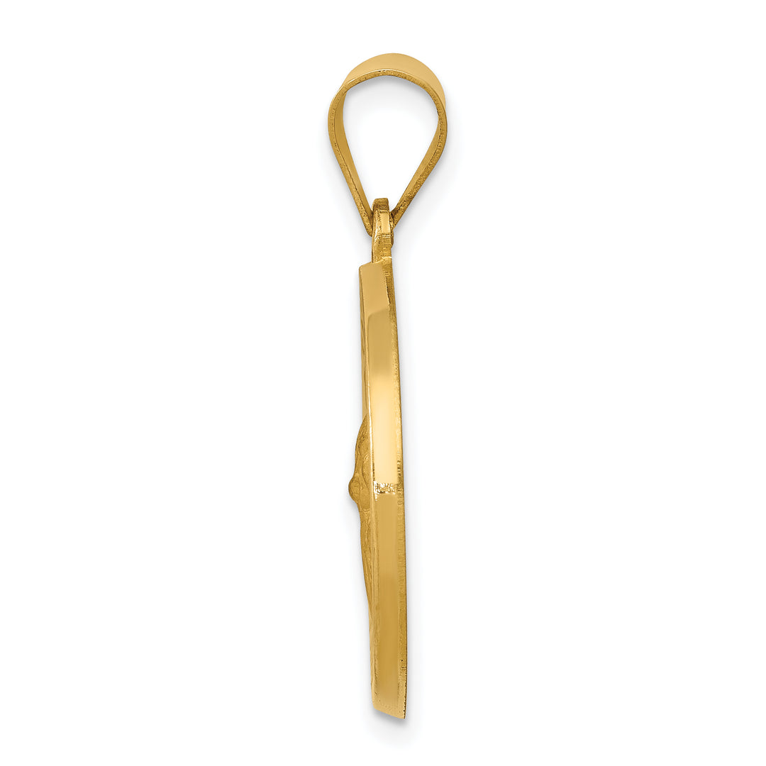 14k Polished and Satin St Gerard Medal Hollow Pendant