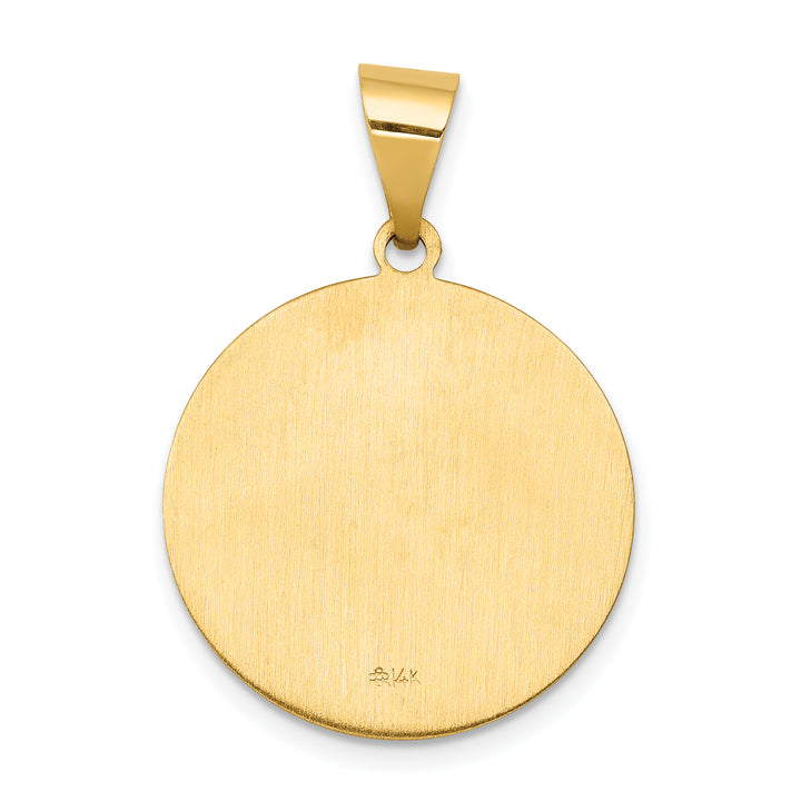 14k Polished and Satin St John Medal Hollow Pendant
