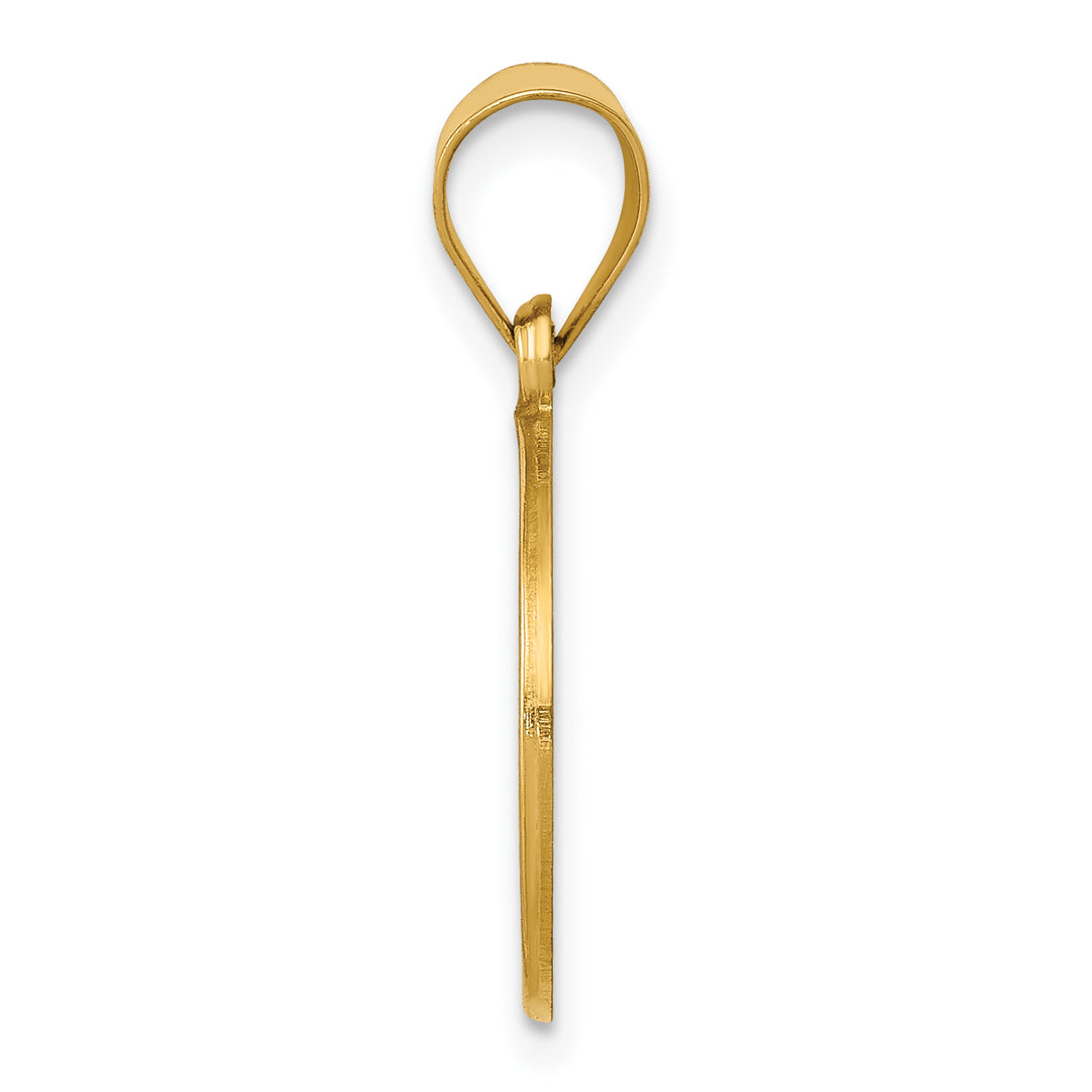 14k Polished and Satin St John Baptist Medal Hollow Pendant