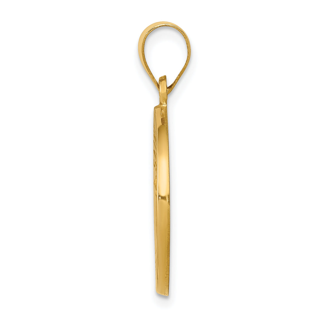 14k Polished and Satin St John Baptist Medal Hollow Pendant