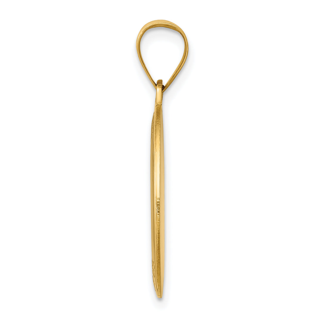 14k Polished and Satin St Joseph Medal Hollow Pendant