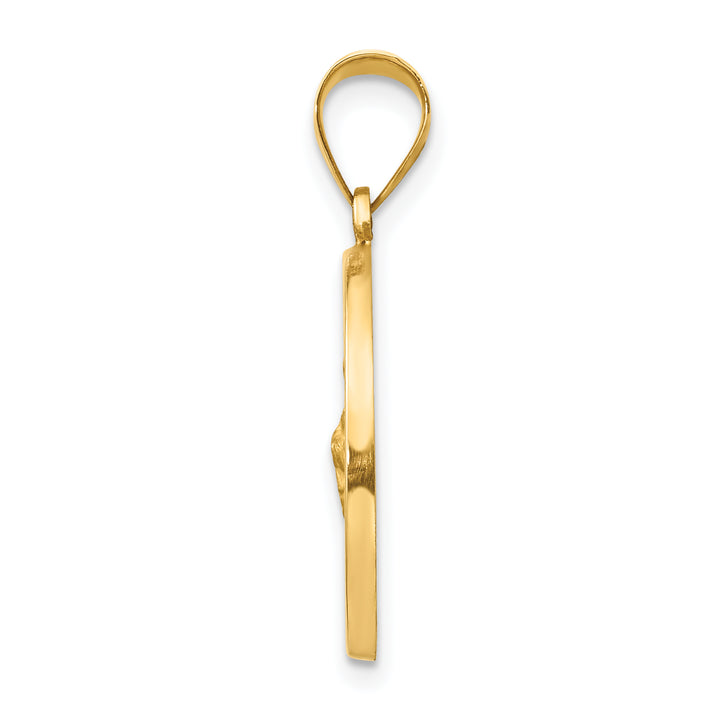 14k Polished and Satin St Jude Thaddeus Medal Hollow Pendant