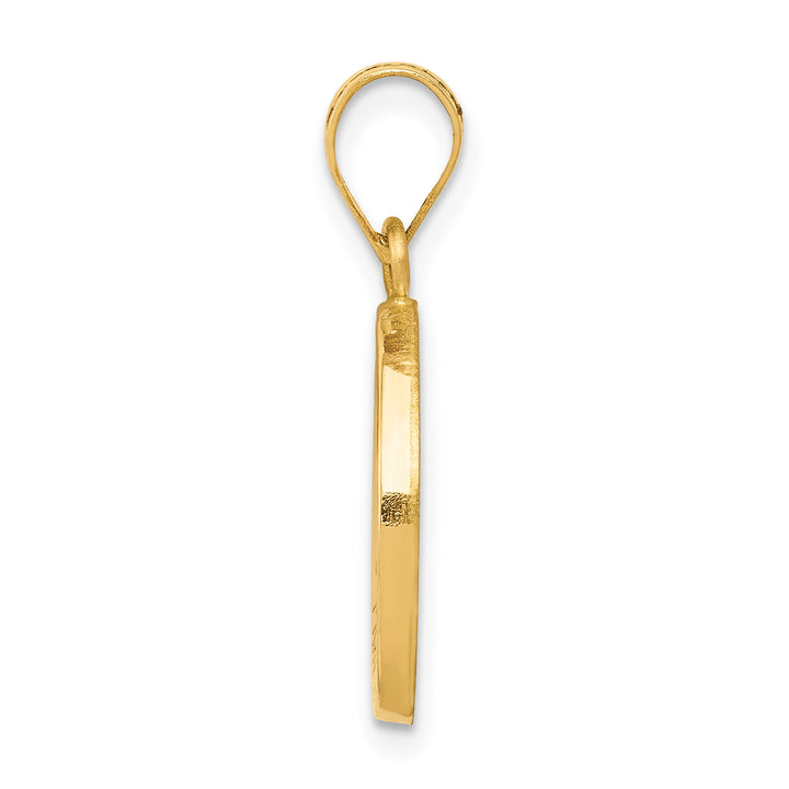 14k Polished and Satin St Matthew Medal Hollow Pendant
