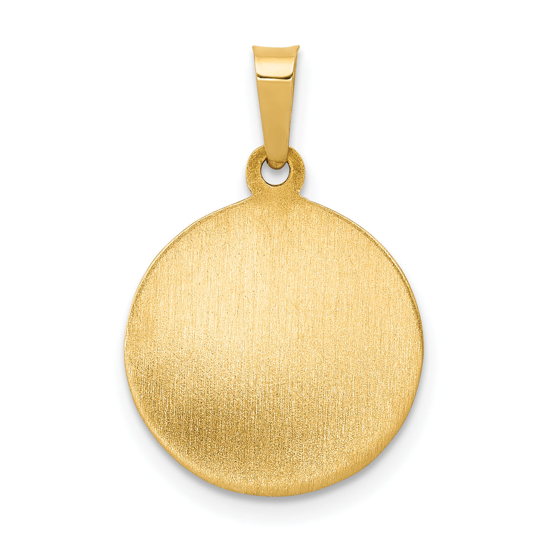 14k Polished/Satin First Holy Communion Medal Hollow Pendant