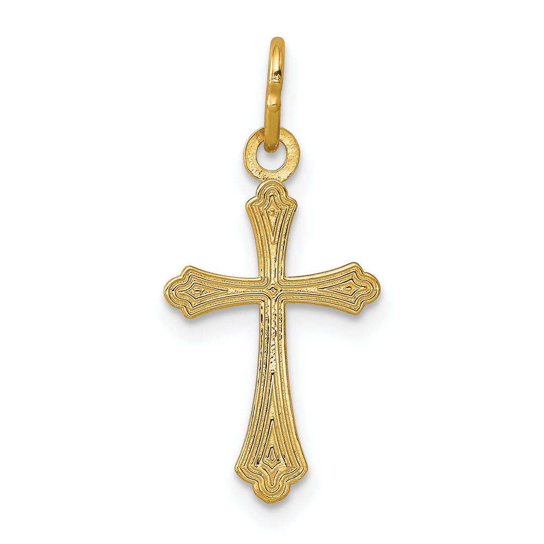 14k Gold Polished Small Cross Pendant
