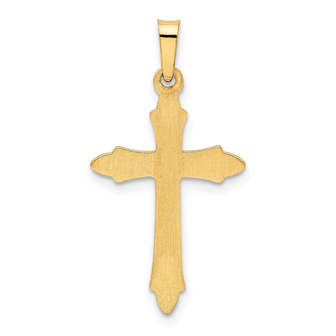 14k Textured and Polished Passion Cross Pendant