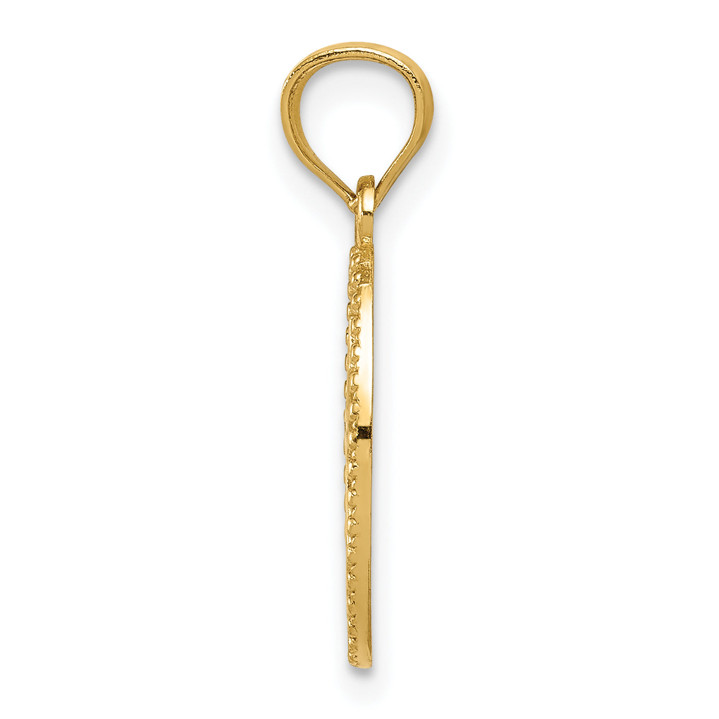 14k Gold Polished Small Cross Medal Pendant