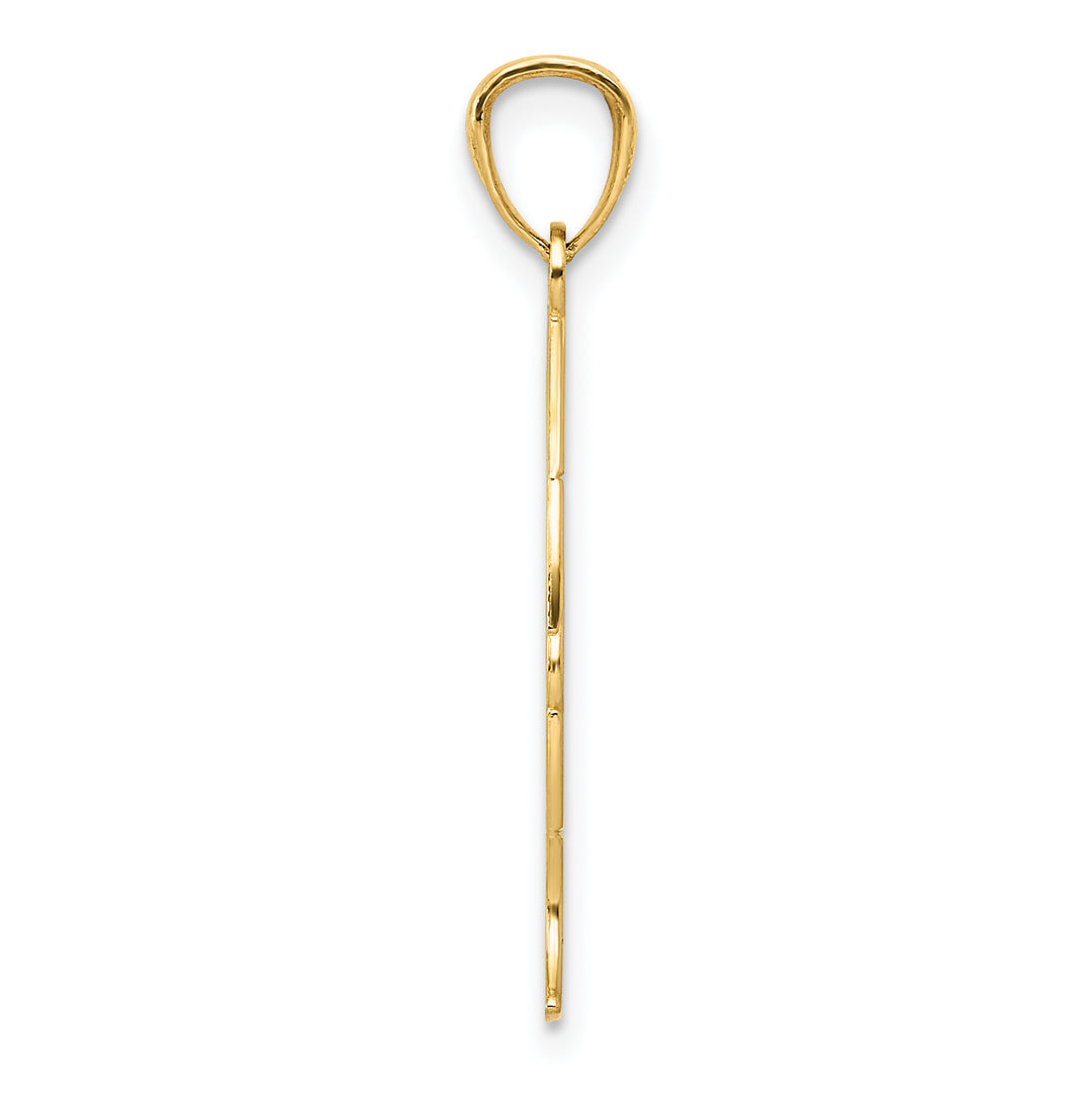 14K Gold Polished JESUS Fish Pendant