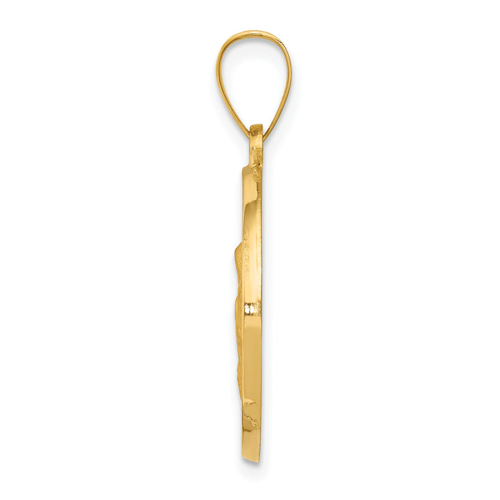 14K Polished/Satin Hollow Spanish Saint Anne Medal Pendant