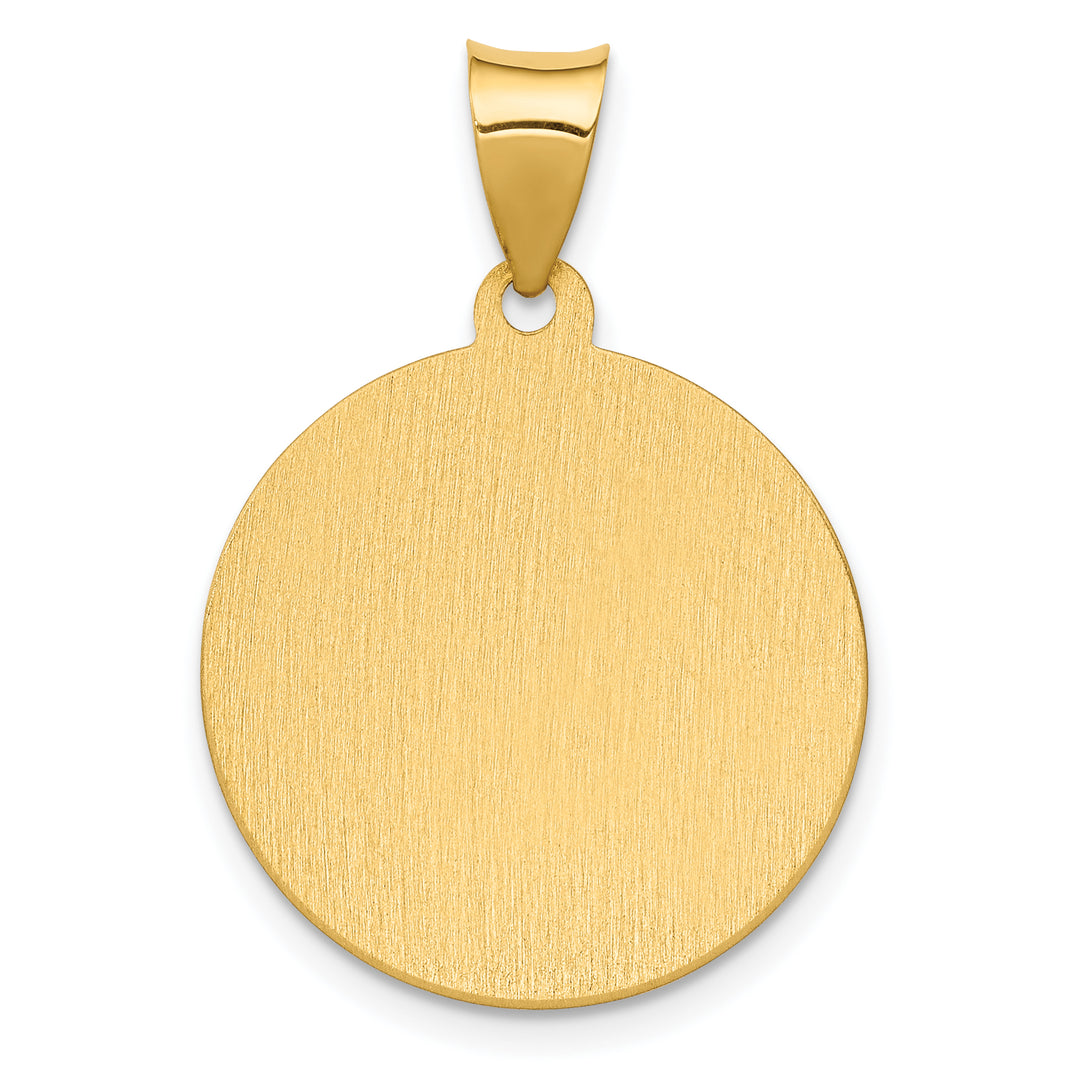 14K Polished/Satin Hollow Spanish St. Anthony Medal Pendant