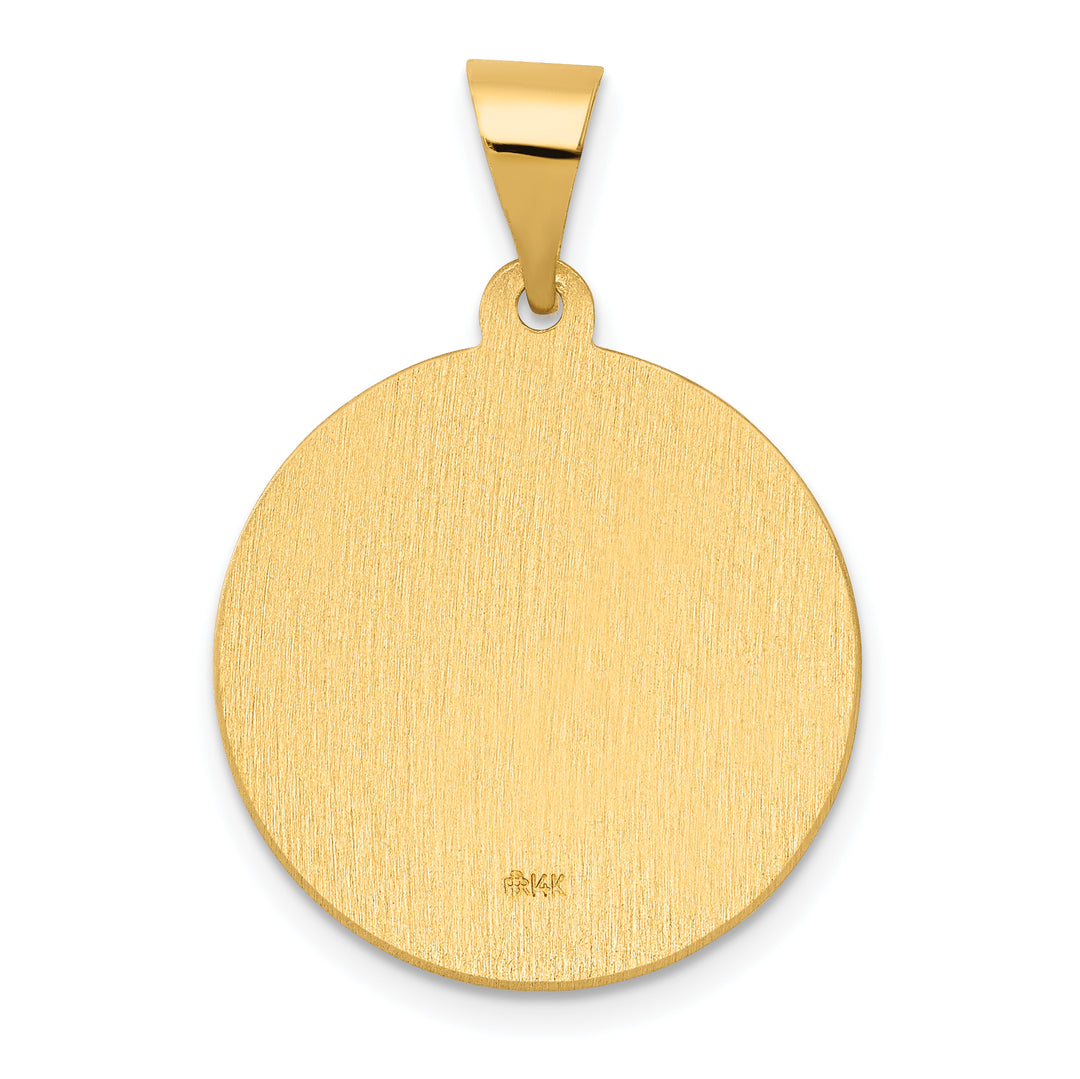 14K Polished/Satin Hollow Spanish San Jose Medal Pendant