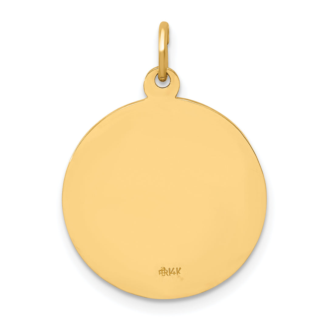 14k Solid Polished/Satin Small Round St. Jude Thaddeus Medal