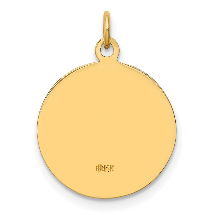 14k Solid Polished/Satin Small Round St. Michael Medal