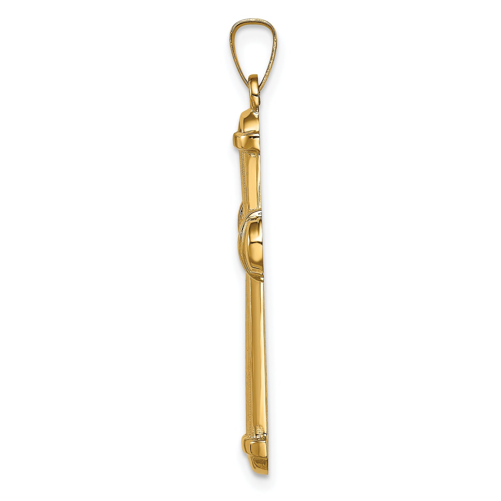 14k Hollow Polished Cross
