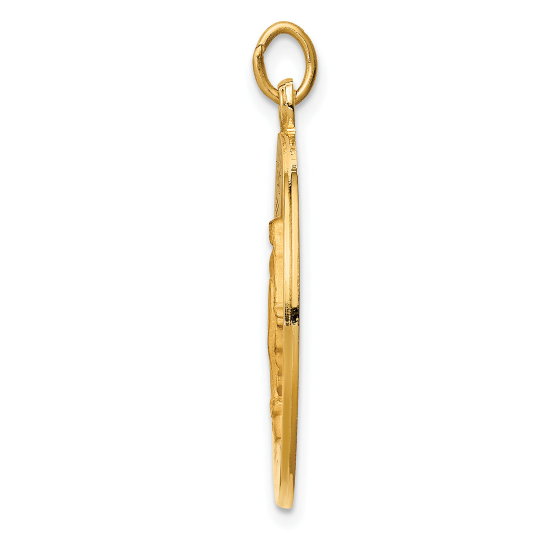 14k Solid Polished/Satin Round Miraculous Medal