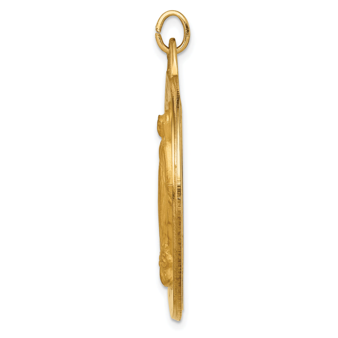 14k Solid Polished/Satin Large Round Miraculous Medal