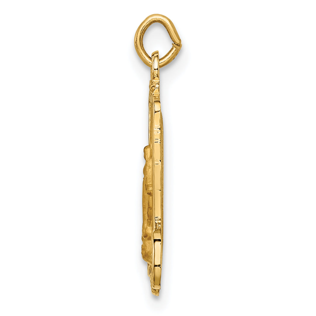 14k Solid Polished/Satin Rectangular Miraculous Medal