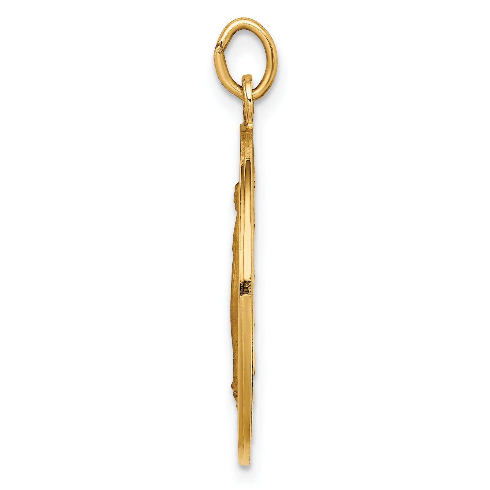 14k Solid Polished/Satin Large Round Miraculous Medal