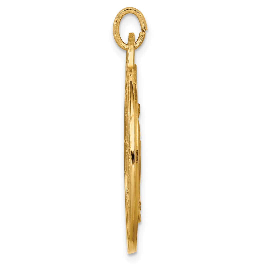14k Solid Polished/Satin Extra Large Round Miraculous Medal