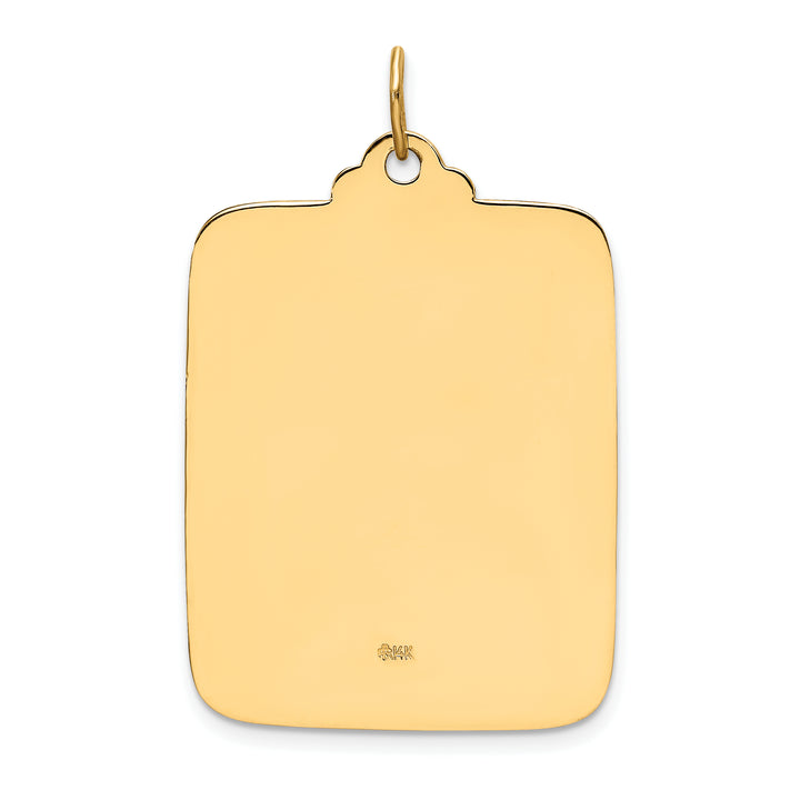 14k Solid Polished/Satin Large Rectangle St. Christopher Medal