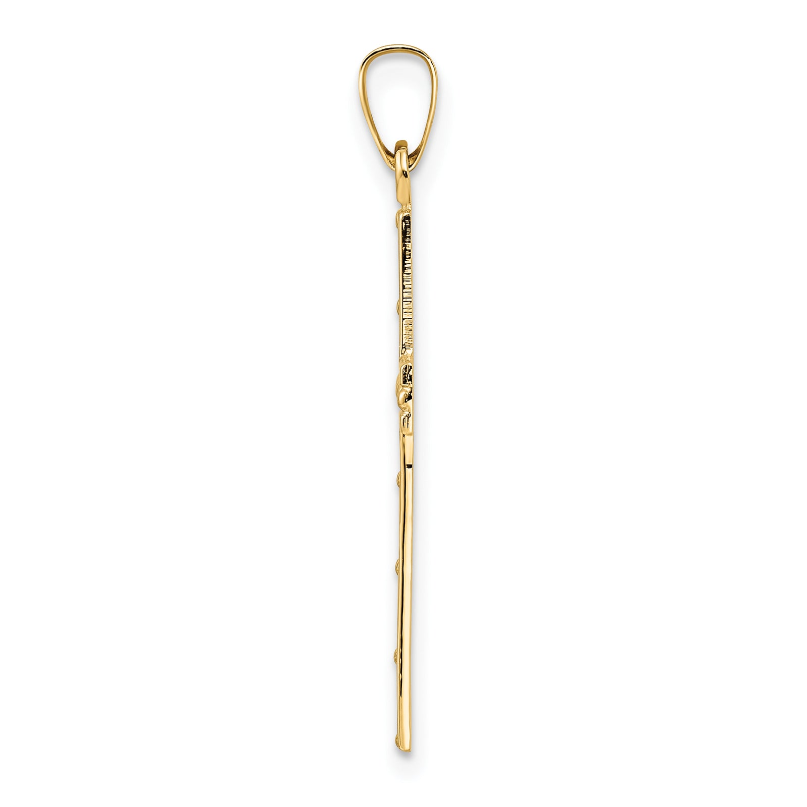 14k Polished Solid Cross Pendant