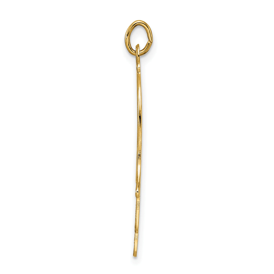 14k Polished Solid Filigree Hamsa Pendant
