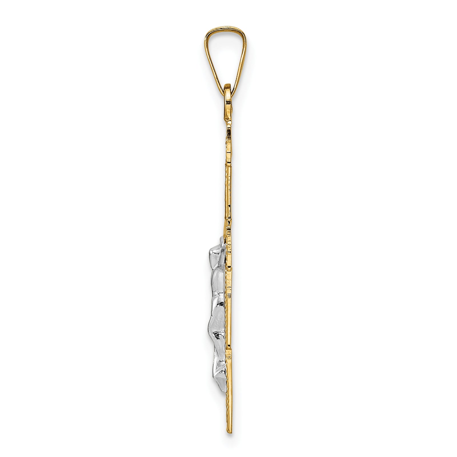 14k Two-tone Solid Crucifix Pendant