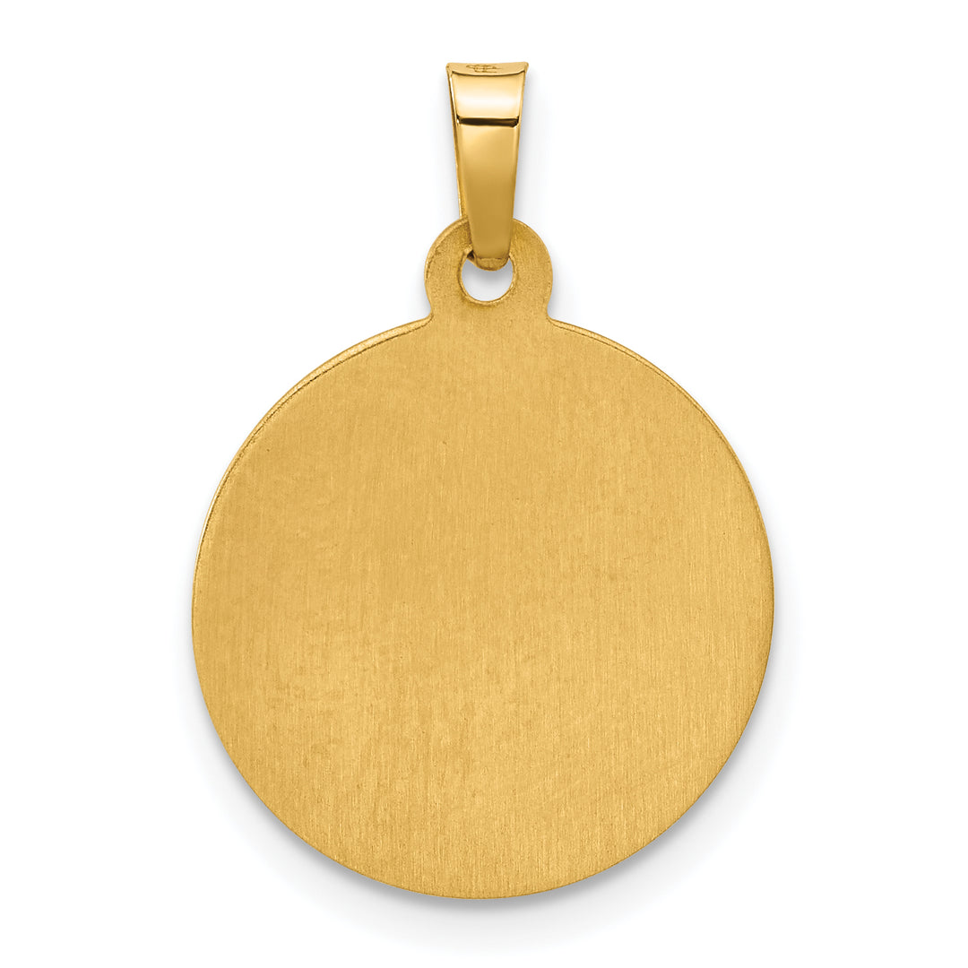 14K and White Rhodium Hollow Sacred Heart of Jesus Medal