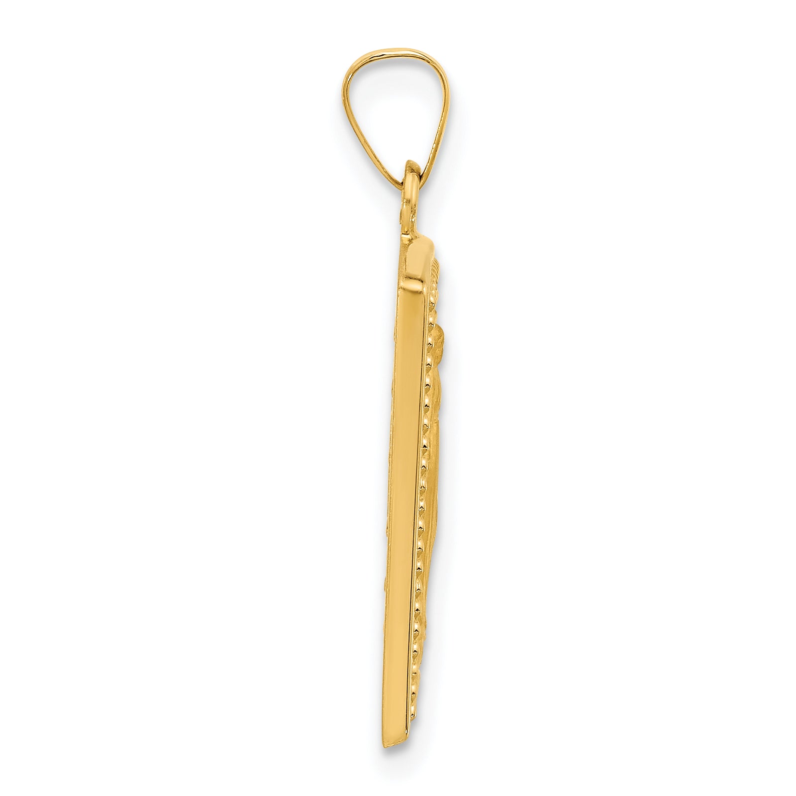 14K Rectangular Hollow Miraculous Medal
