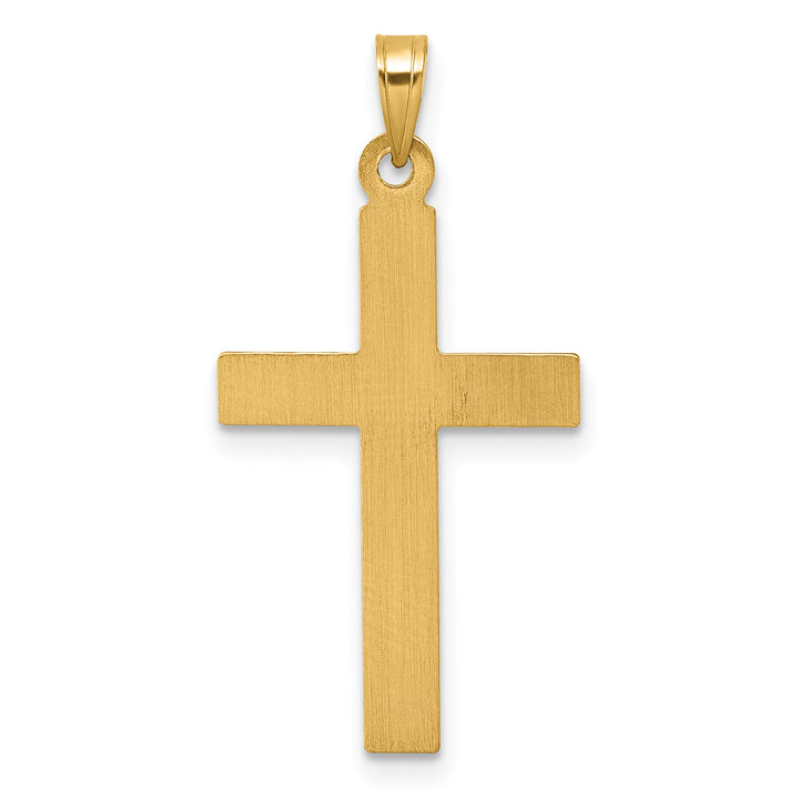 14k Polished And Textured Cross Pendant