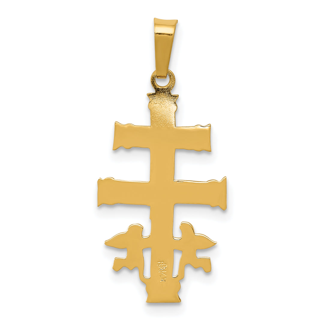 14k Two-tone Cara Vaca Crucifix Pendant