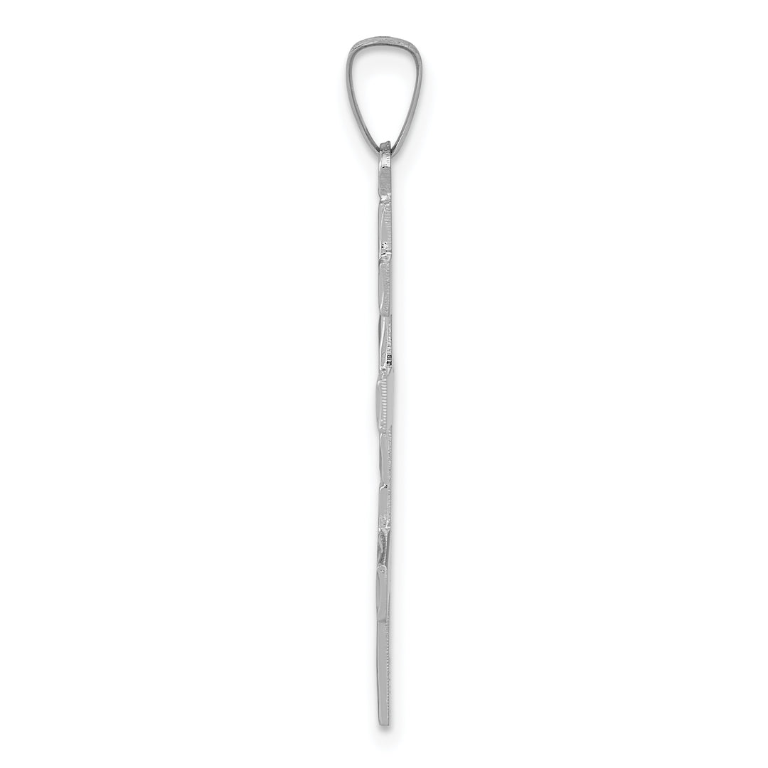 14k White Gold Eastern Orthodox Cross Pendant