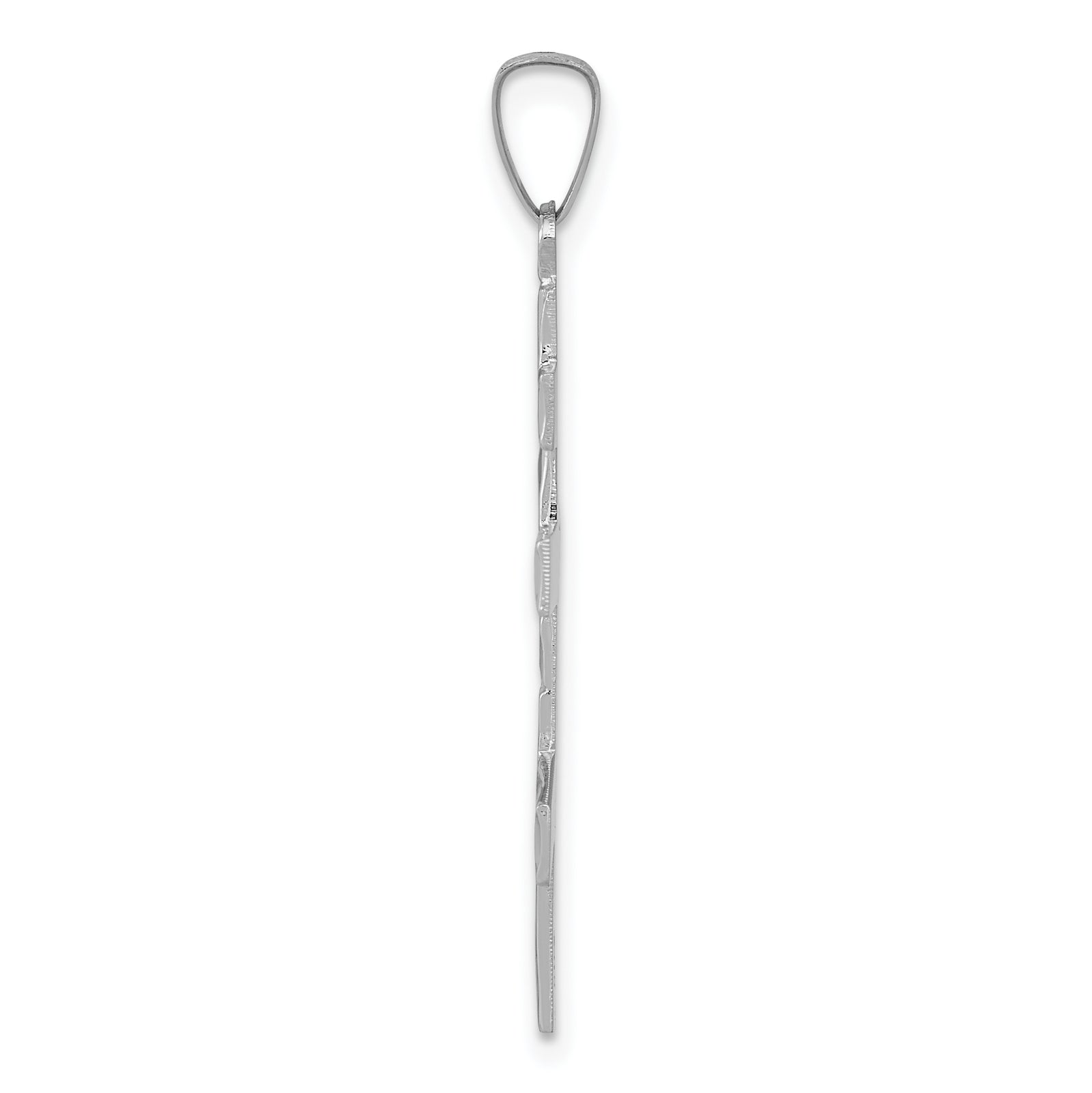 14k White Gold Eastern Orthodox Cross Pendant