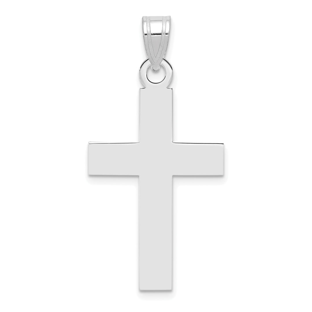 14k White Gold Polished Cross Charm