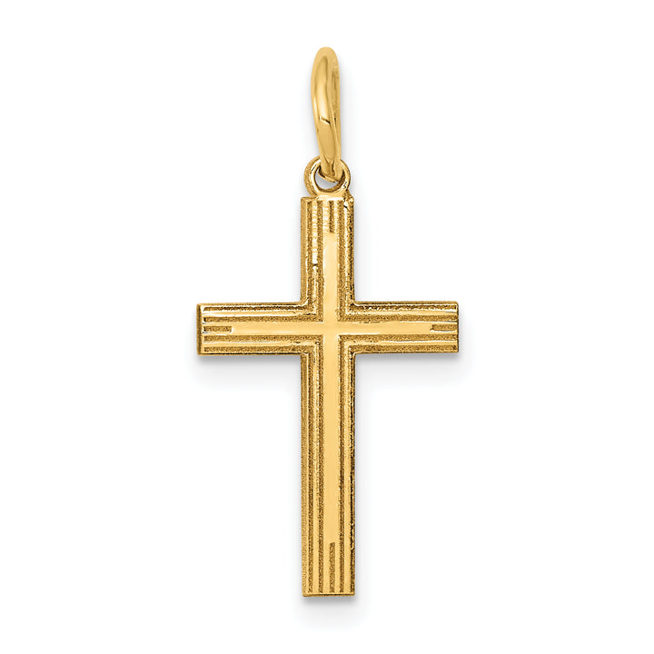 14K Laser Designed Cross Charm
