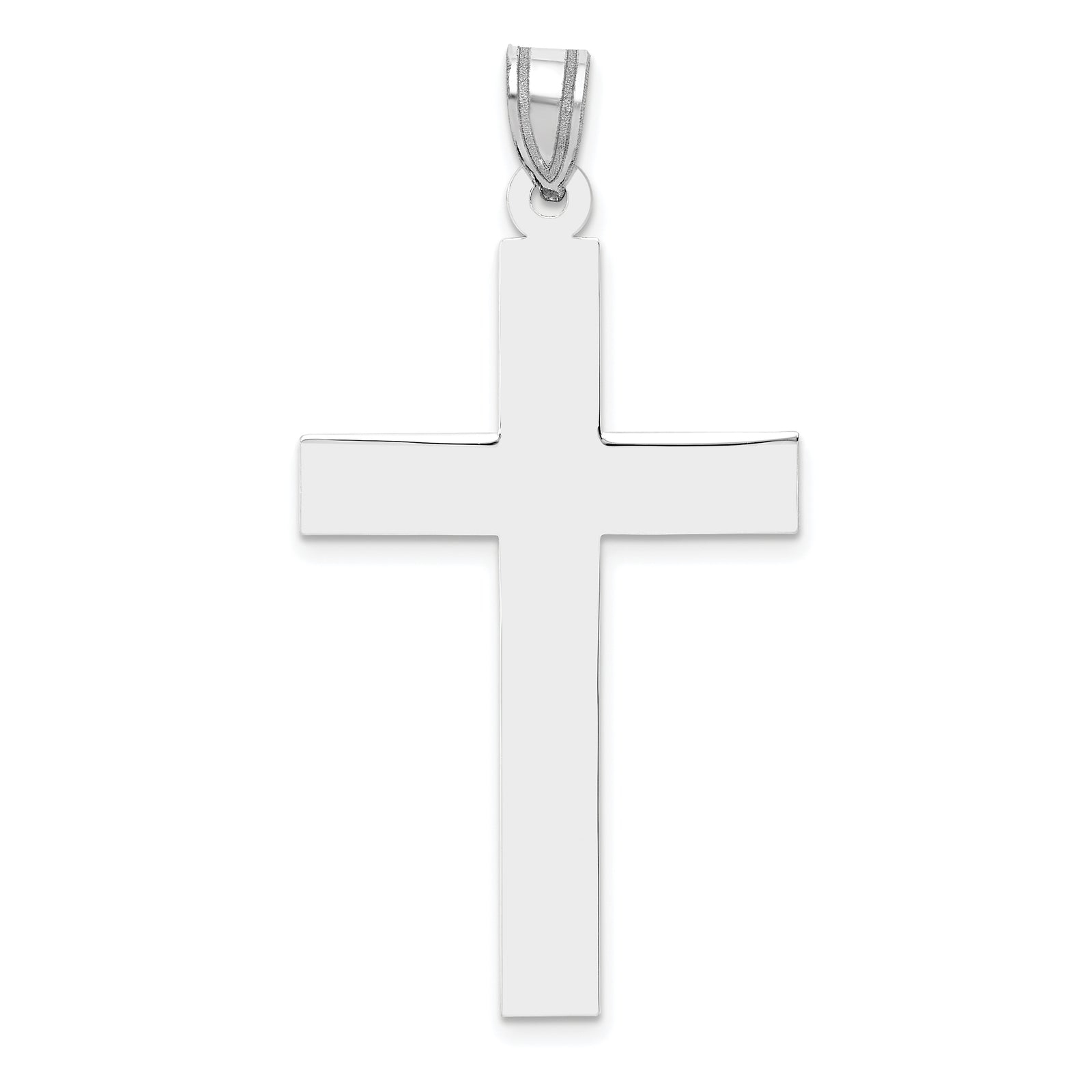 14k White Gold Polished Cross Pendant