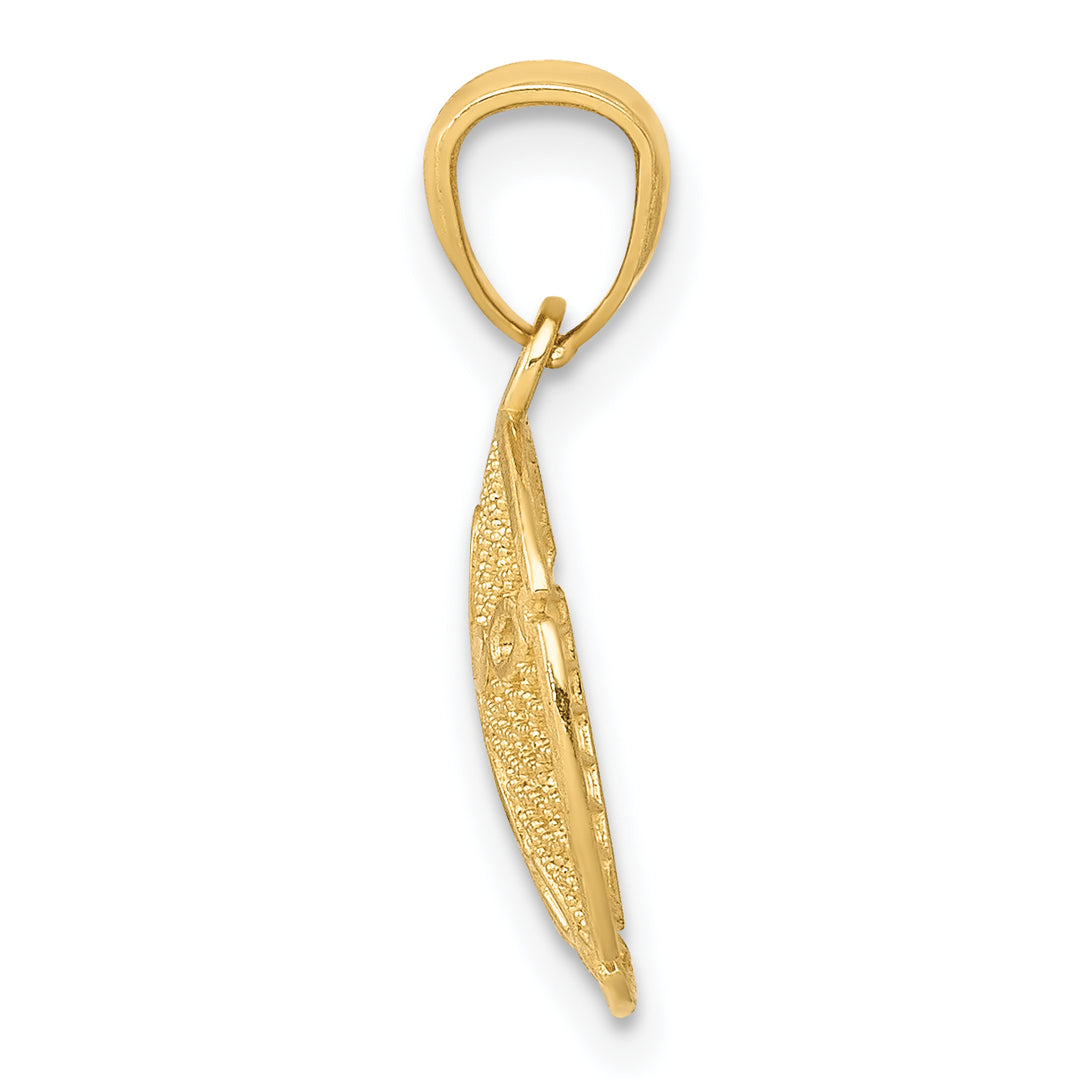 14k Gold Polished Filigree Sand Dollar Pendant
