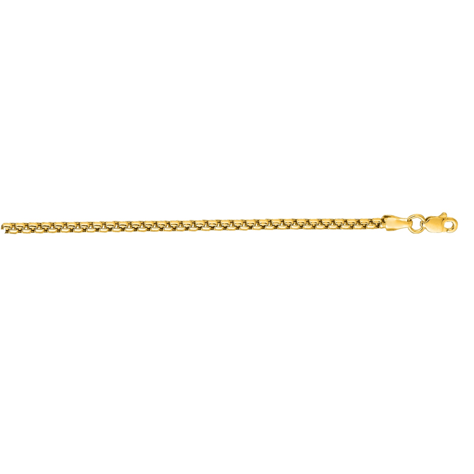 10K Gold 1.6mm Solid Round Box Chain